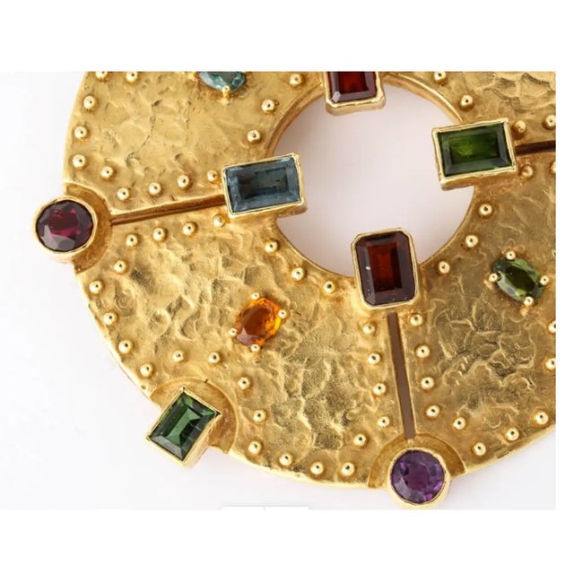 18 Kt. Gold Pendant Brooch by Ed Weiner Vintage 70s' For Sale - Image 4 of 6