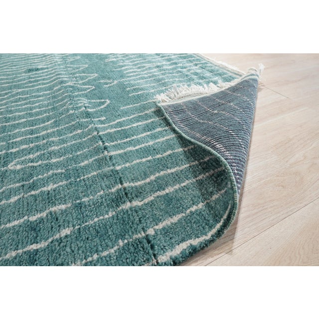 3x12 Beautiful Celia Green Geometric Contemporary Hand Knotted Wool Carpet Rug For Sale - Image 4 of 14