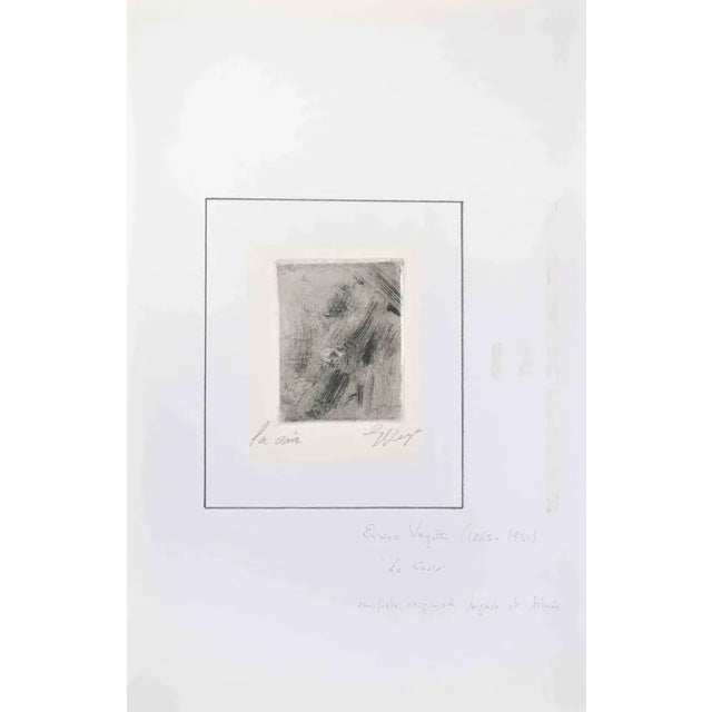 Enrico Veggetti, Le Croix, Etching, Early 20th Century For Sale - Image 3 of 3
