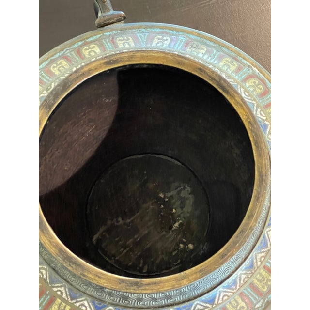 Antique Bronze & Cloisonne Incense Burner Chairish