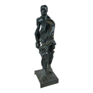 Mid 20th Century Meticulously Formed and Welded Brutalist Style Skater Sculpture For Sale