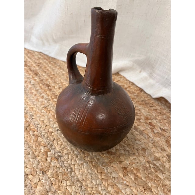 Antique African Ethiopian Terracotta Jebena Jar Container For Sale - Image 9 of 15