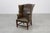 Animal Skin Mid-Century Modern Wing Back Chair in Green Leather, 1980s For Sale - Image 7 of 15