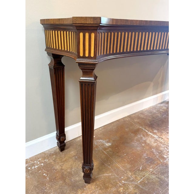 Wood Vintage Henkel Harris Flamed Mahogany Adams Style Console Table Model No. 5758 For Sale - Image 7 of 17