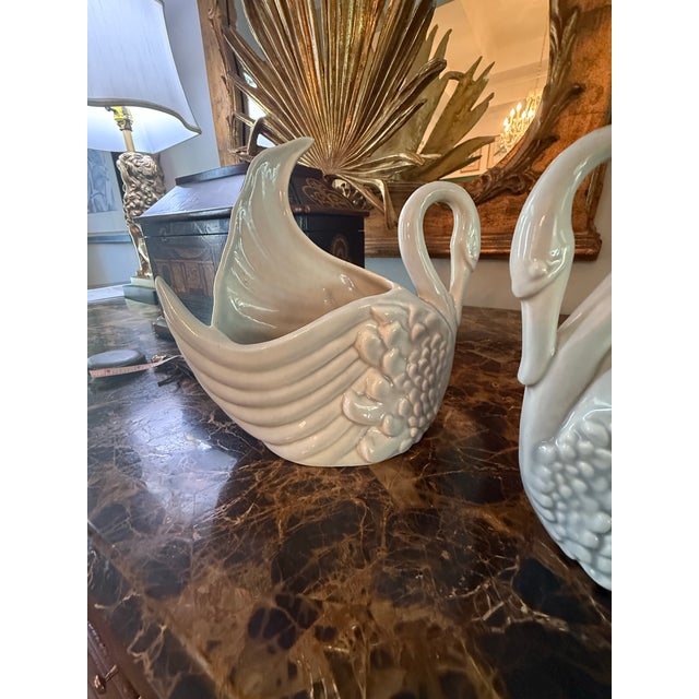 Royal Haeger Rare Set of Mid Century Modern Royal Haeger Swan Vases For Sale - Image 4 of 12