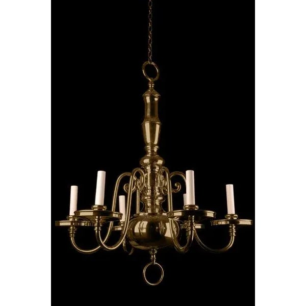 Williamsburg style chandelier, with large bobeches.