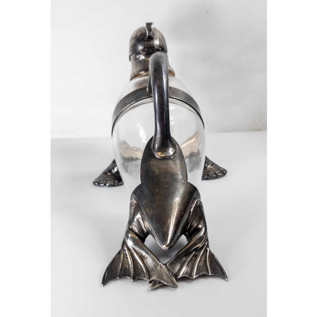 19th Century English Victorian Silverplate Walrus Seal Form Wine Decanter For Sale - Image 13 of 18