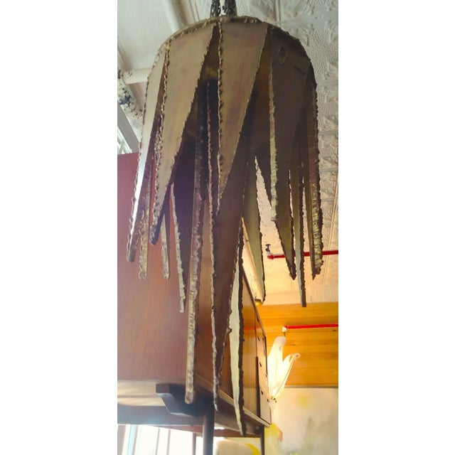Mid 20th Century Fierce Brutalist Paul Evans Style Chandelier For Sale - Image 5 of 5