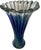 Glass Murano Art Glass Trumpet Vase With Fluted Scalloped Rim and Ombre Blue Pattern For Sale - Image 7 of 15