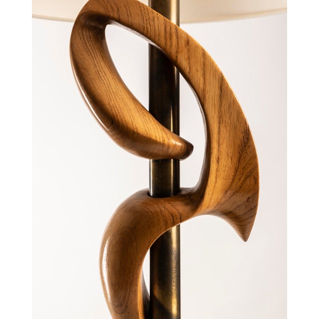 Sculptural Wooden Table Lamp by Philip Heifetz For Sale - Image 5 of 11