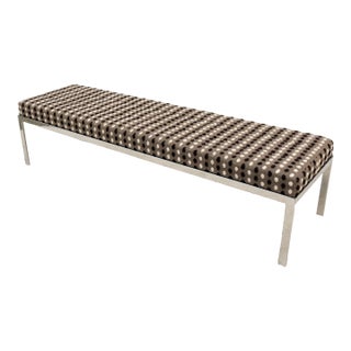 Mid-Century Modern Style Large Rectangular Cambridge Metal Bench by Cumberland For Sale