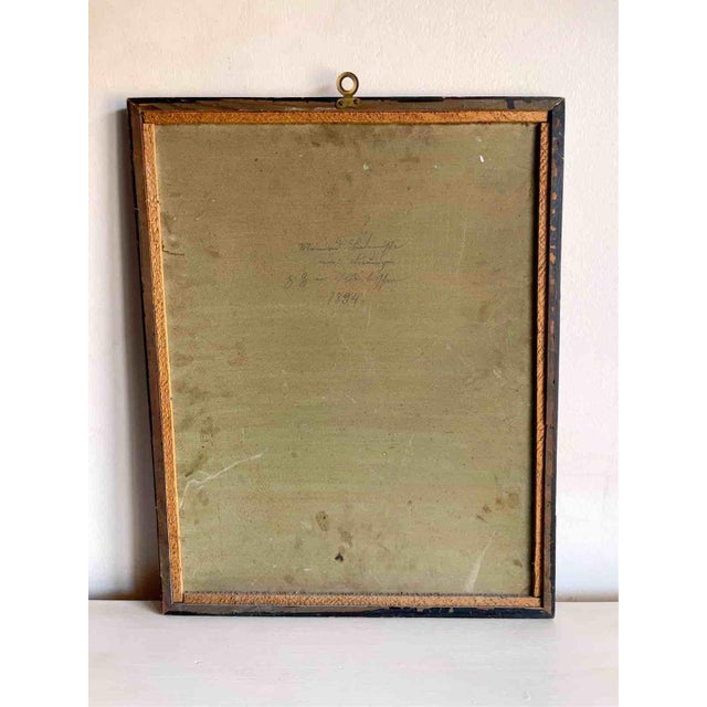 Unknown, Portrait of a Lady, 1894, Oil on Cardboard For Sale - Image 3 of 12