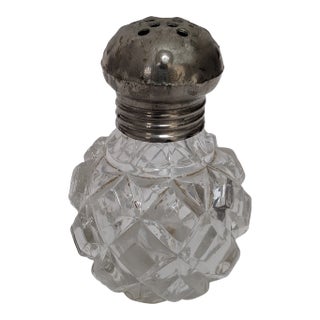 Antique Sugar Caster Diamond Cut Silver Top For Sale