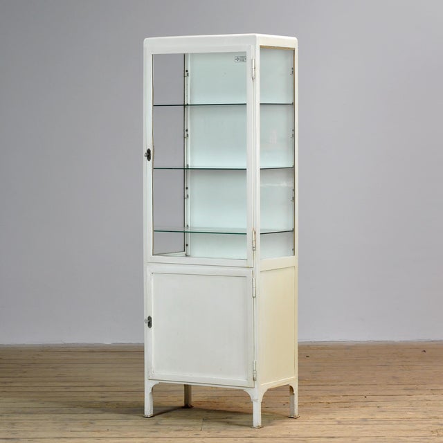 Industrial Vintage Medical Cabinet in Glass and Iron, 1970s For Sale - Image 3 of 10