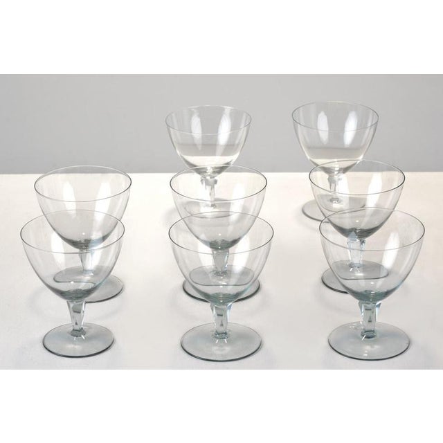 Lobenstein Burgundy Glasses by Wilhelm Wagenfeld for VLG Weisswasser, Germany, 1937, Set of 6 For Sale - Image 5 of 14