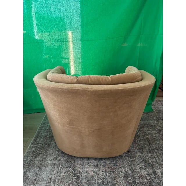 1970s Vintage 1970s Postmodern Swivel Barrel Chairs by Flexsteel - A Pair For Sale - Image 5 of 10