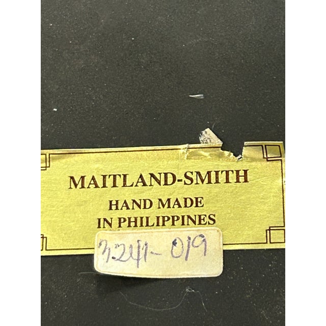 Late 20th Century Maitland-Smith Round Two-Tier Faux Tortoiseshell & Leather Side Table For Sale - Image 5 of 12