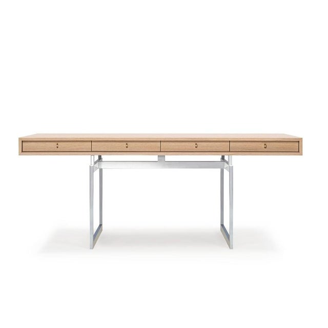 Stainless Steel and Natural Oak Office Desk by Bodil Kjaer for Karakter For Sale - Image 4 of 16
