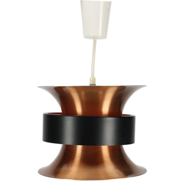 Brass & Orange Ceiling Lights by Bent Nordsted for Lyskaer Belysning For Sale - Image 4 of 7