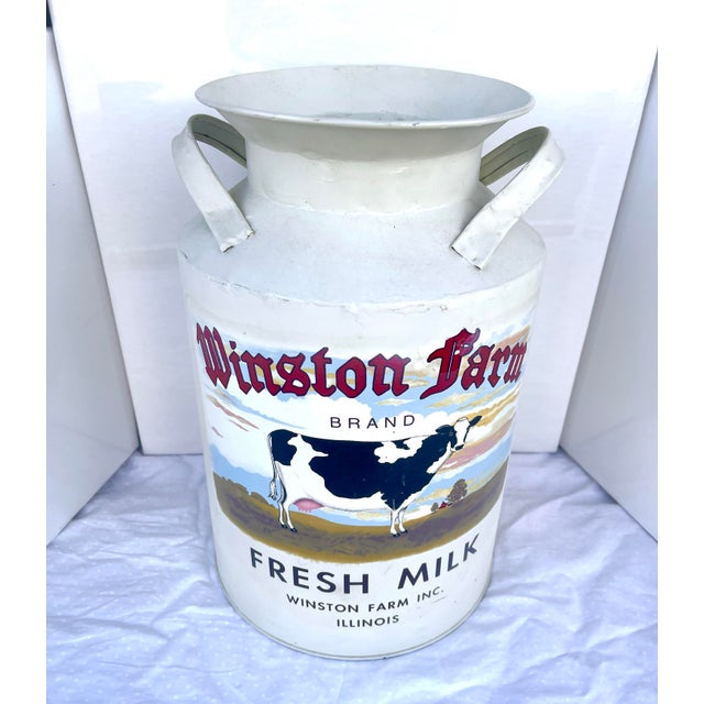 Vintage American Hand Painted Cow Milk Jug red, blue, white, black Dimensions: Height 13”; 8.5” width; 7.25” top; 5” opening
