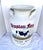 Vintage American Hand Painted Cow Milk Jug red, blue, white, black Dimensions: Height 13”; 8.5” width; 7.25” top; 5” opening
