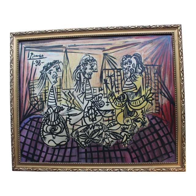 Mid-Century Modern Vintage Oil Painting After Picasso For Sale
