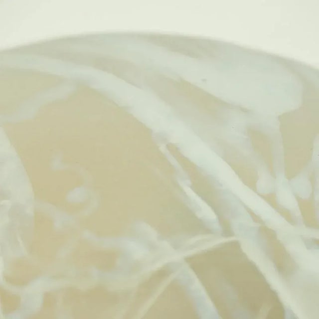 1960s Round White and Smoked Marbled Glass Flush Mount from Hillebrand, Germany, 1960s For Sale - Image 5 of 17