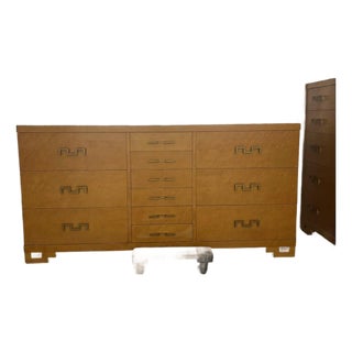 Rare Mid 20th Century Birds Eye Maple Dresser For Sale