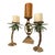 Late 20th Century Tropical Palm Tree Pillar Candle Holders - Set of 3 - Cast Metal - Gold & Verdigris - Coastal Maximalist For Sale In Cleveland - Image 6 of 12