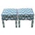 Not Yet Made - Made To Order Schumacher Valkyrie Flame Stitch Parsons Ottomans in Emerald & Peacock- Pair For Sale - Image 5 of 10