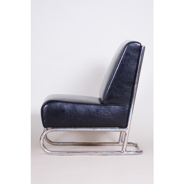 Bauhaus Leather Armchair, Czechia, 1930s For Sale - Image 6 of 13