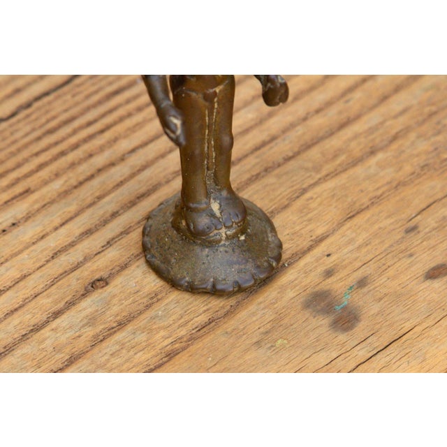 Indian Patinated Bronze Miniature Devotional Figure For Sale - Image 4 of 8