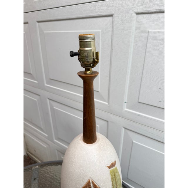 Large Mid-Century Modern Ceramic Art Table Lamp For Sale - Image 9 of 10