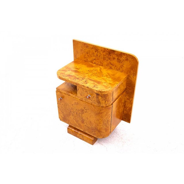 Tan Art Deco Bedside Tables, Poland, 1930s, Set of 2 For Sale - Image 8 of 15