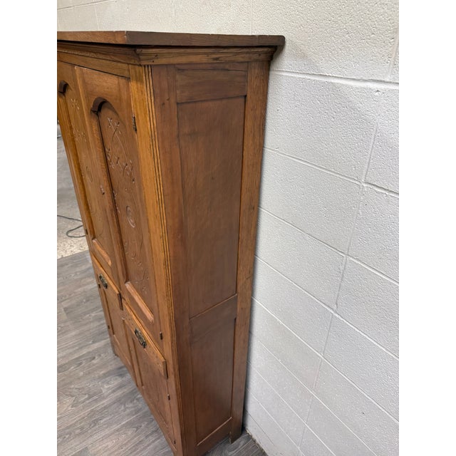 Antique Victorian Early American Quarter Sawn Oak Pie Safe For Sale - Image 11 of 16