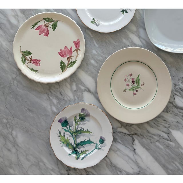 Mid 20th Century Painted Petals Eclectic Floral Wall Plate Curation - 8 Piece Set For Sale In Palm Springs - Image 6 of 16