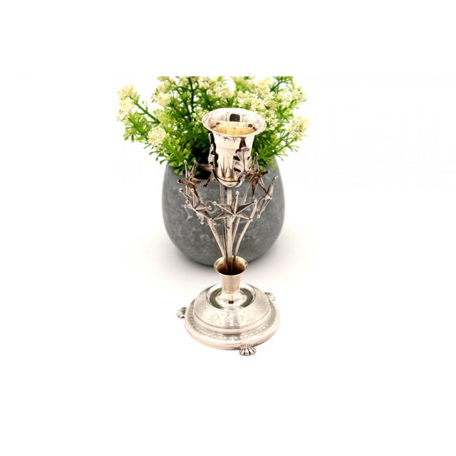 Silver Toothpick Holder with Chalice and Acanthus Leaves, in Good conditions.