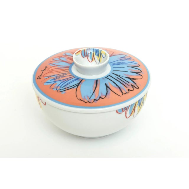 Abstract Vintage Rosenthal After Andy Warhol Porcelain Flower Bowl or Sugar Bowl, 80's For Sale - Image 3 of 10