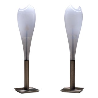 Small Murano glass table lamps by AV Mazzega, Italy 1960s For Sale