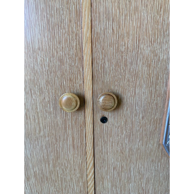 Brown James Mont Attributed Regency Chinoiserie Cerused Oak Cabinet With Silvered Relief Panels For Sale - Image 8 of 12