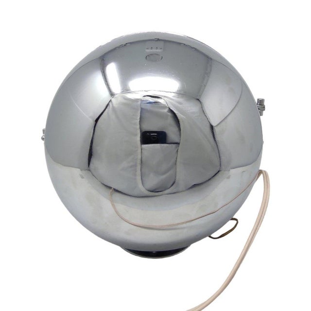 Chromed Metal Sphere Table Lamp, 1970s For Sale - Image 3 of 10