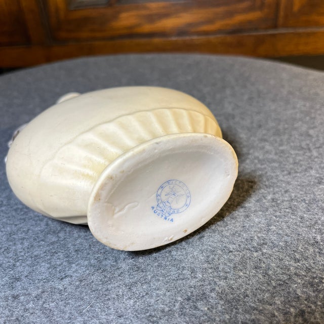 Almond Antique Victoria Carlsbad Double Handled Porcelain Vase, Austria For Sale - Image 8 of 8