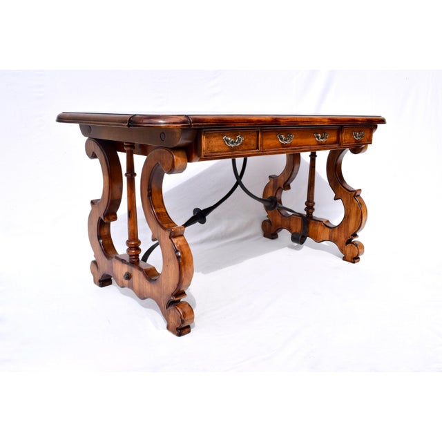 Spanish Colonial Revival Desk Library Table For Sale In Philadelphia - Image 6 of 12