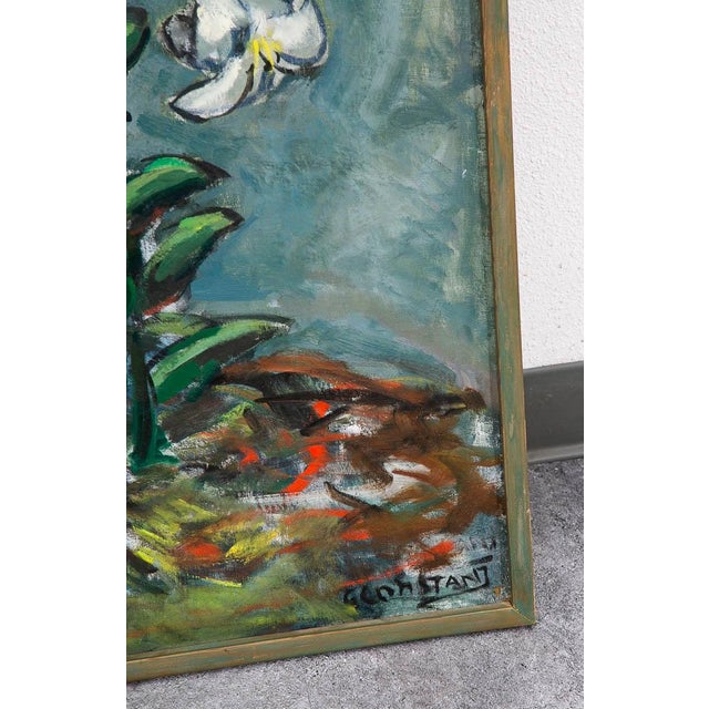 Artist: George Constant Oil On Canvas / Wood Frame Title: Lilies #416 Date: 1943 Size: 26 W x 43.5 H About the Artist:...