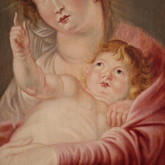 Flemish Artist, Madonna and Child, 1670, Oil on Panel, Framed For Sale - Image 7 of 15