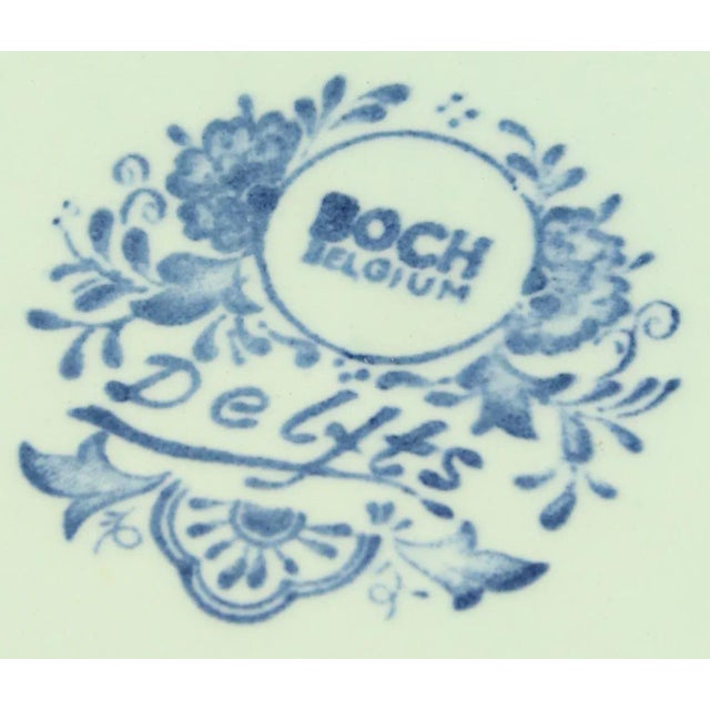Plate, Boch Blue Delft Carriage Large White Black For Sale - Image 4 of 5