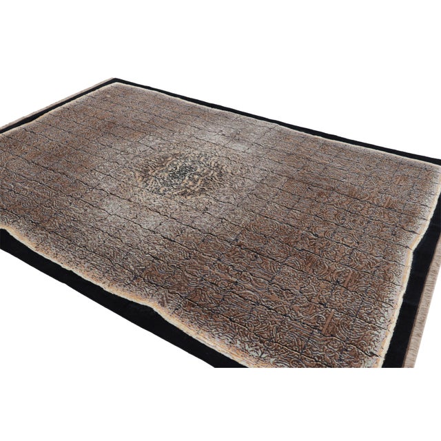 Rug & Kilim Rug & Kilim’s Contemporary Rug in Brown With Geometric Patterns “Imperial Edict” For Sale - Image 4 of 7
