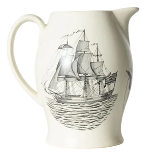 Vintage Mottahedeh Nantucket Historical Association Creamware Pitcher