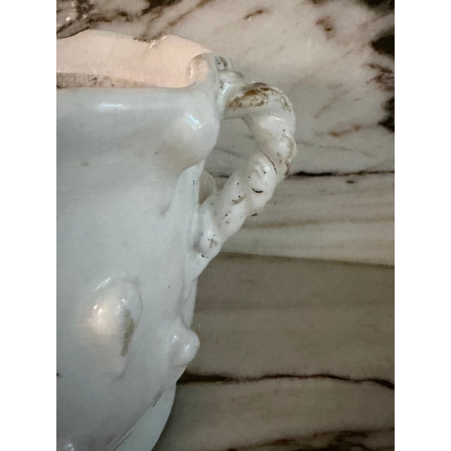 Vintage Italian terracotta rustic twisted handles planter.