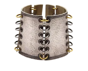 Gurhan Lancelot 24k Gold & Sterling Wide Hammered Bracelet